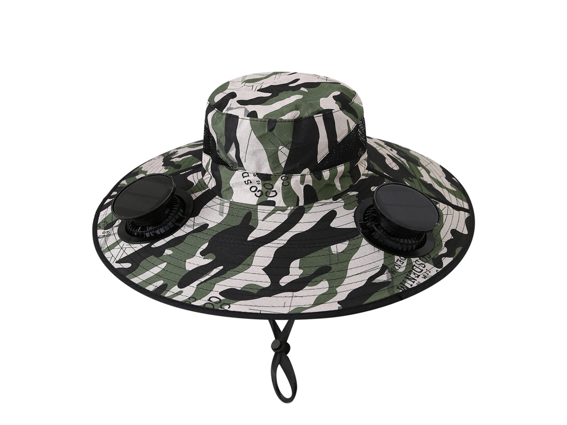 Chapéu com Ventilador Solar , Recarregável, para Pesca Ao Ar Livre e Proteção Solar. MDUG (onda Circular)