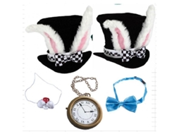 Disfraz De Coelho Chapéu De Coelho Branco Acessórios Cosplay Conjunto De 5 Peças Wff
