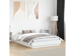 Vidaxl Estrutura de Cama 140x190 Cm Derivados de Madeira Branco
