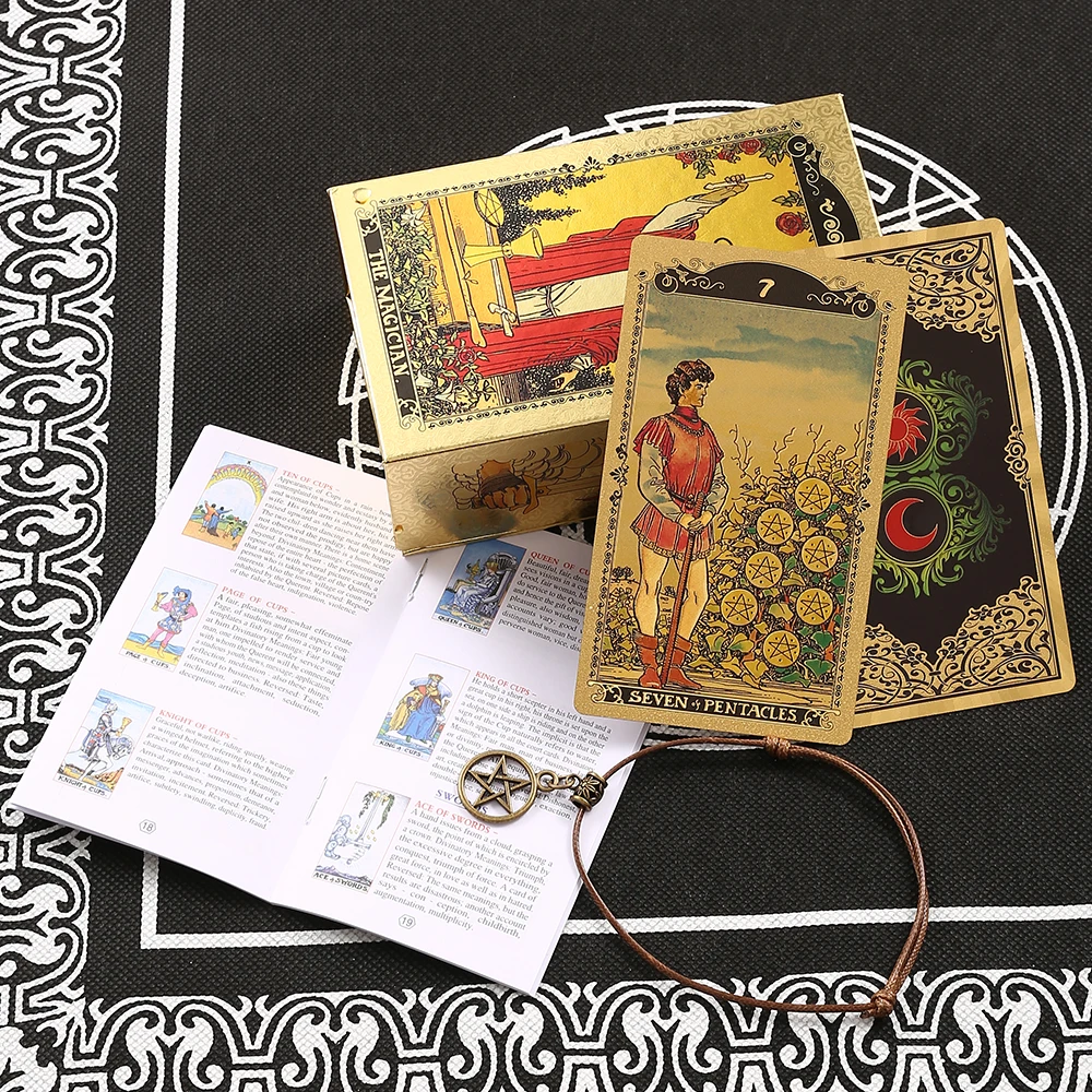 Cartas De Tarô, 12*7cm, Em Pvc Impermeável E Resistente Ao Desgaste, Para Jogos De Adivinhação Em Mesa.