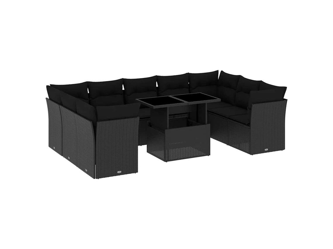 Garden Sofa Set, Garden Sofa Sets Vidaxl Preto Rattan / Vime (n/a)
