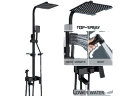 Conjunto De Torneira De Chuveiro, Montada Na Parede, Banheira Com Água Da Chuva,4-ways 12inch B