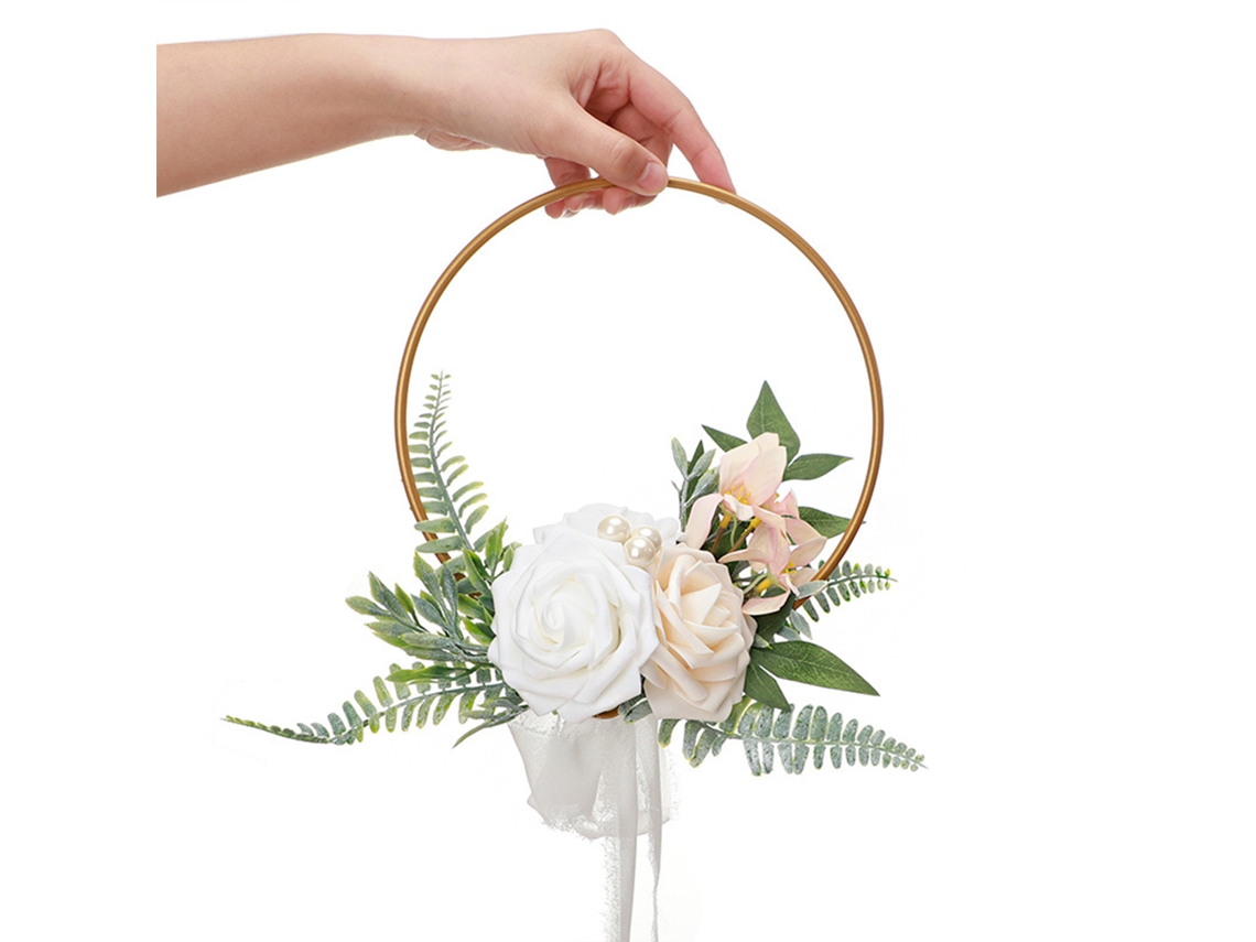 Laxiscreed Guia De Casamento Com Guirlanda De Metal Branca E Flores De Seda Para Noivas E Madrinhas