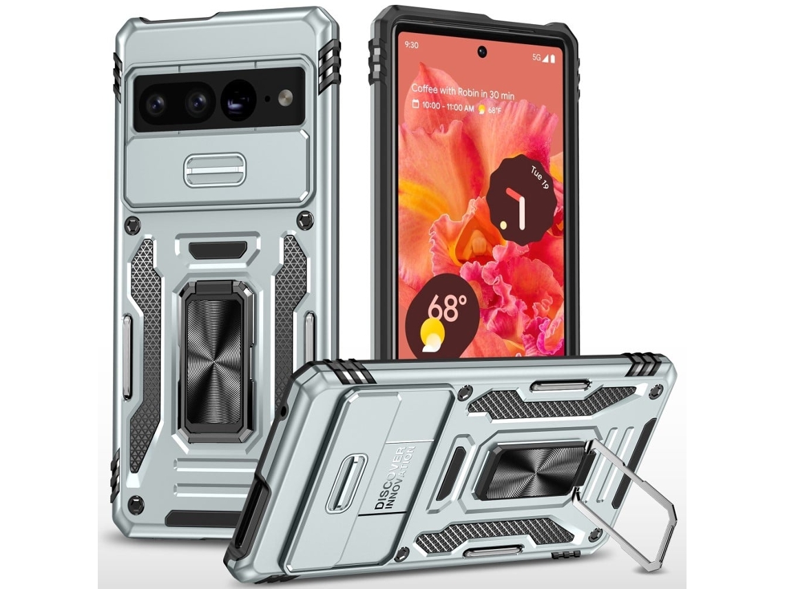 Capa Armor Series Para Google Pixel 9 Pro Xl, Resistente A Impactos E Com Suporte Flexível E Proteção Contra, Cinza