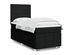 Vidaxl Cama Com Molas/colchão 90x200 Cm Tecido Preto