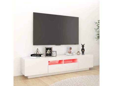 Móvel de TV VIDAXL (180x35x40 cm - Madeira Contraplacada - Branco Brilhante)