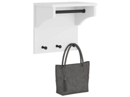 Vidaxl Cabide De Parede Branco 43x30x42 Cm Pinho De Madeira Maciça