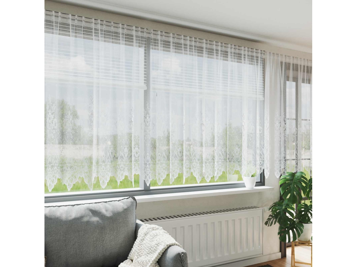 Vidaxl Cortina De Renda Branco 160 X 500 Cm Poliéster