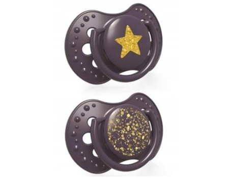 Lovi, Conjunto De Chupetas De Silicone Dinâmico Stardust 3 6m 22/893 Violeta, 2 Unidades Canpol