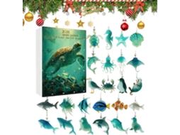 Calendário Do Advento Com Animais Marinhos- Pingente De Natal 2d De 24 Dias- De Animal Marinho, De, Decoração