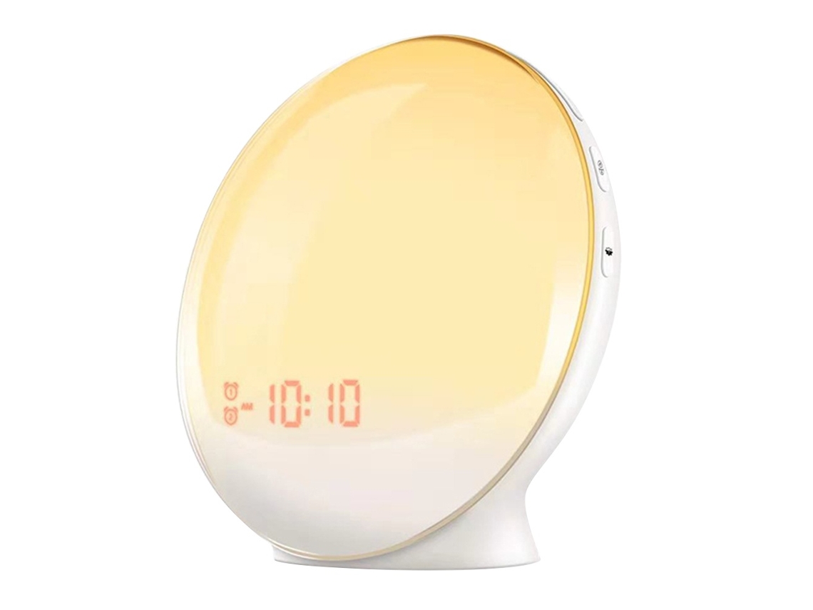 Lurelia Despertador Com Luz Led, Simulação De Nascer Do Sol, Auxílio Para Dormir Com Rádio Fm, Relógio Com Soneca Para Quarto