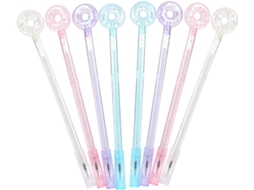 Conjunto De 8 Canetas Em Gel Amosfun Formato Donut, Com Tinta Macia E