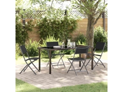 Vidaxl Conjunto de Jantar para Jardim 5 Pcs Preto Aço Revestido a Pó