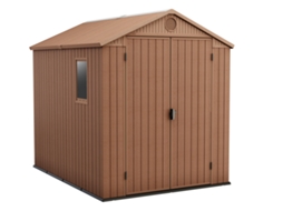 Abrigo de Resina KETER Darwin 6x8 Ao Ar Livre (Shed Building - de Troncos - Aço Metal Madeira - 190x244x221 cm)