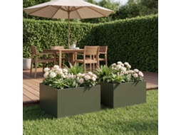 Vidaxl Vaso De Jardim 2 Unid. Verde-azeitona 40 X 40 X 30 Cm