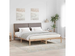 Vidaxl Estrutura Da Cama Com Cabeceira Marrom E Taupe 200 X 200 Cm