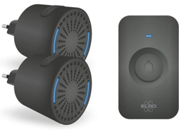 Campainha Sem Fio Elro Db2000 Com Dois Receptores Compactos De Encaixe Alcance De 200 Metros 64 Melodias Brilvibera