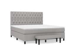 Box Spring Bed, Box Spring Beds Vidaxl Cinzeto Tecido (160 X 200 Cm)