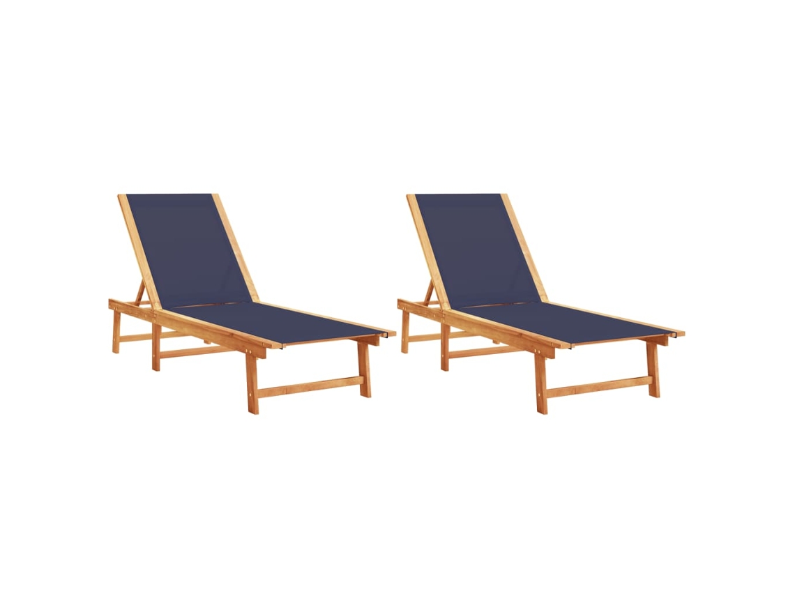 Sun Lounger, Sun Loungers Vidaxl Azul Madeira De Acácia (n/a)