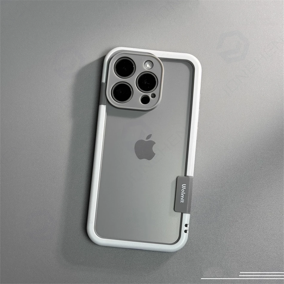 Capa Protetora De Silicone Macio E Resistente A Impactos Com Moldura Bicolor (para Iphone 13 Pro Totalmente Branco).