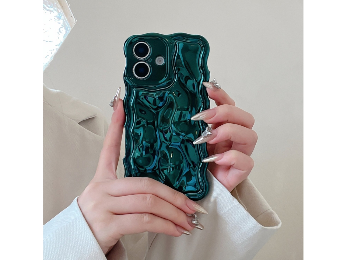 Capa Para Iphone 17 Xym Wave Meteorite Electroplating Green Water Wave