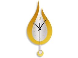 20.4 Inch Large Silent Modern Decorative Wall Clock With Pendulum Arabic Numerals Water Drop Battery Operation . Beijiyi (gold White)