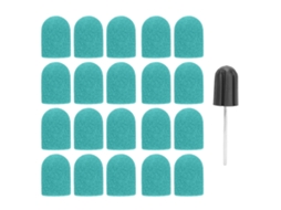 Conjunto De Cabeças De Lixamento Para Unhas Com 20 Capas E 1 Eixo Tamanho 16x25mm Cor Verde