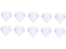 Conjunto De 60 Potes De Maquiagem Transparentes Em Formato De Diamante, Recipientes Reutilizáveis Para Amostras.