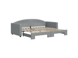 Vidaxl Sofá-cama Com Gavetão 90x200 Cm Tecido Cinzento-claro
