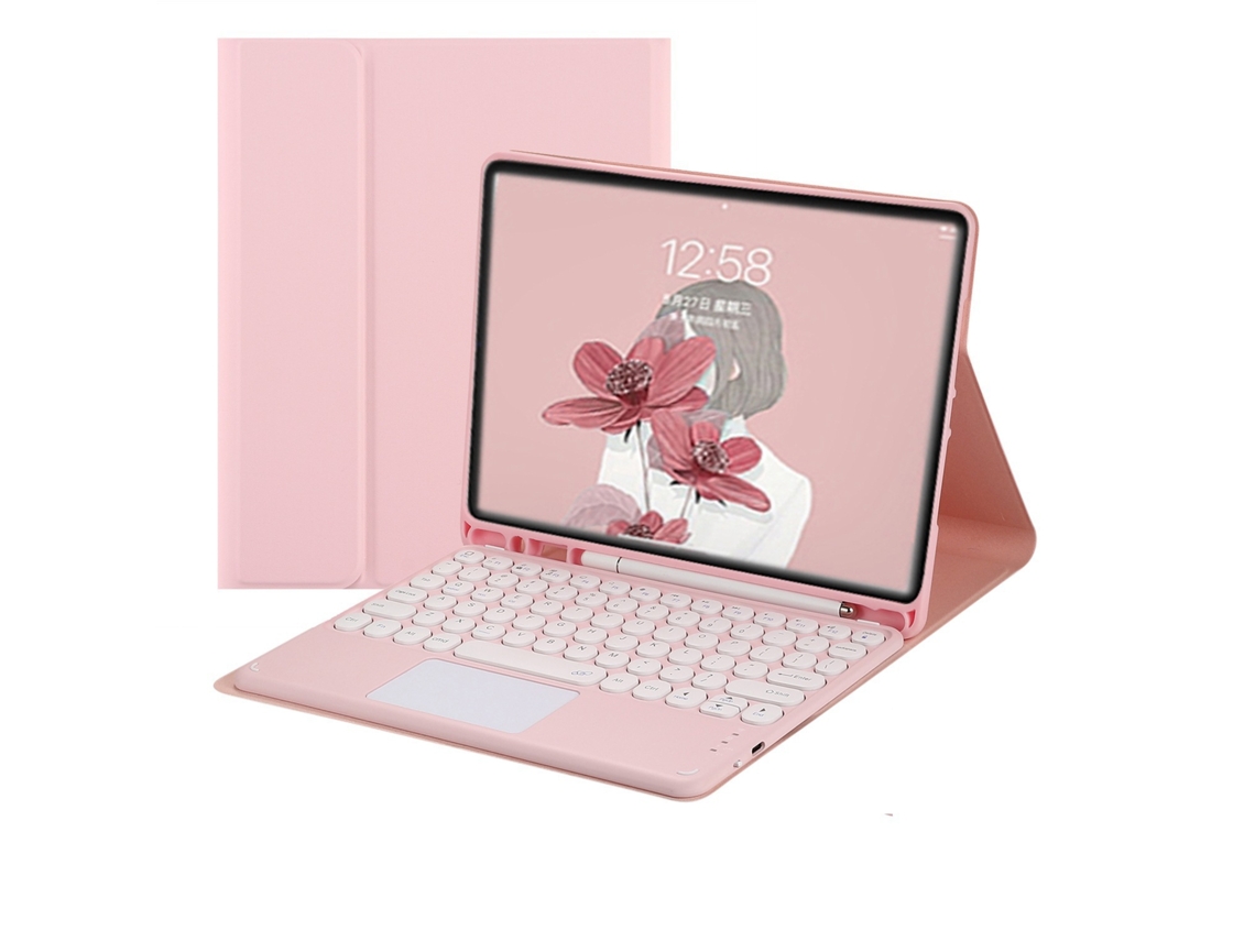 Capa Com Teclado Para Ipad Air2/air1/pro Polegadas,com Teclado Magnético Touch (rosa) Cuich (9,7)