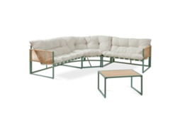 Conjunto De Mobiliário De Jardim Karg Mesa + Sofá Verde / Rotim casa.pro
