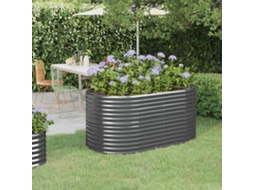 Vidaxl Canteiro Elevado Jardim 152x80x68 Aço Galvanizado Antracite