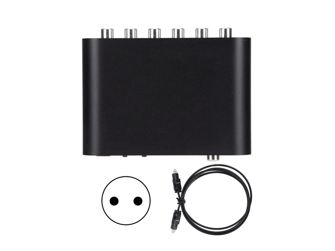 Decodificador de Áudio Digital EOOCOO com suporte 5.1 canais e coaxial