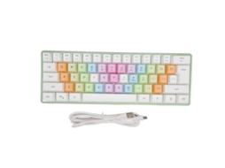 Mini Teclado Mecânico Rgb Com Fio, 61 Teclas Coloridas E Retroiluminadas Para Jogos E Escritório, Branco Slowmoose