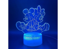 Lâmpada De Noite 3d Led Minnie Mickey Para Crianças, Mesa De Dormitório, Interruptor Tático E Controle Remoto
