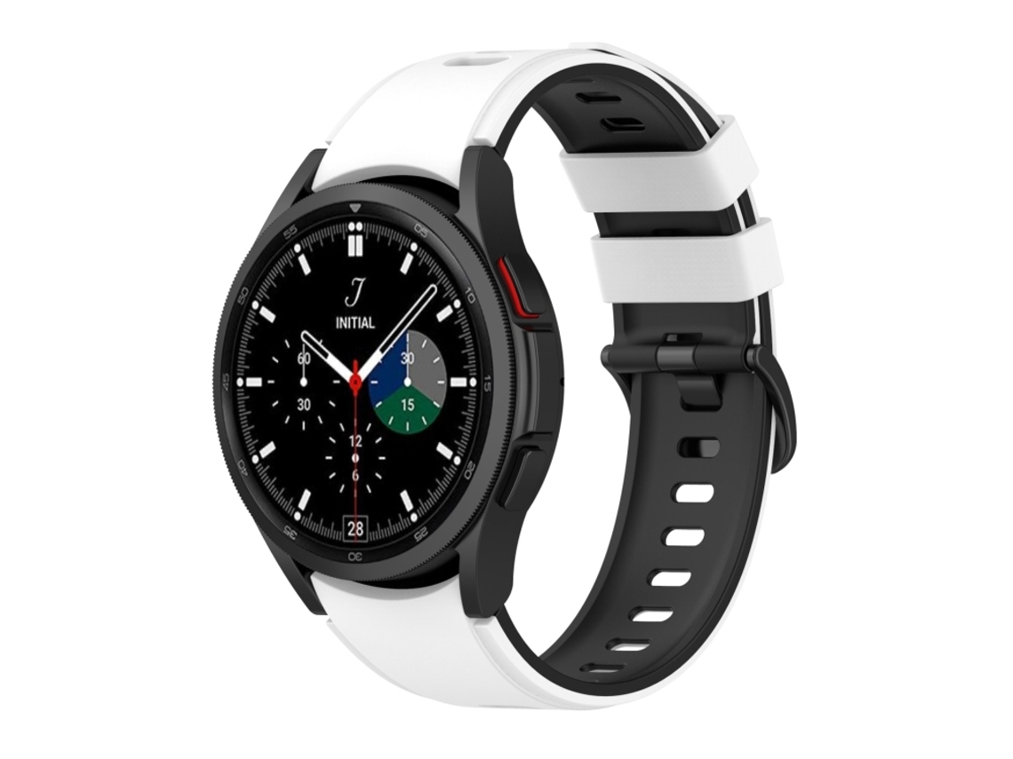 Bracelete Para Samsung Galaxy Watch 5 Pro (45mm) / Watch 5 (40mm/44mm) - Silicone Duas Cores - Branco Preto
