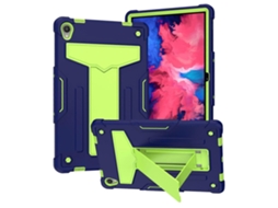 Capa Protetora Plana De Pc + Silicone Com Suporte Em Formato De T, Cor Contrastante E Resistente A Impactos, Para Lenovo Tab P11 (tab-j606f).