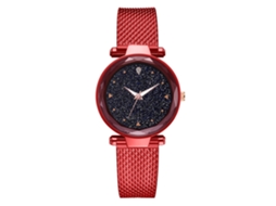 Relógio de Pulso Feminino Simples Casual Liga Quartzo Presente para Mulher (vermelho)