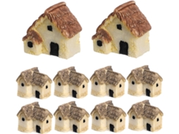 Conjunto De 2 Mini Casas Decorativas De Resina Para Decoração De Jardim E Áreas Externas