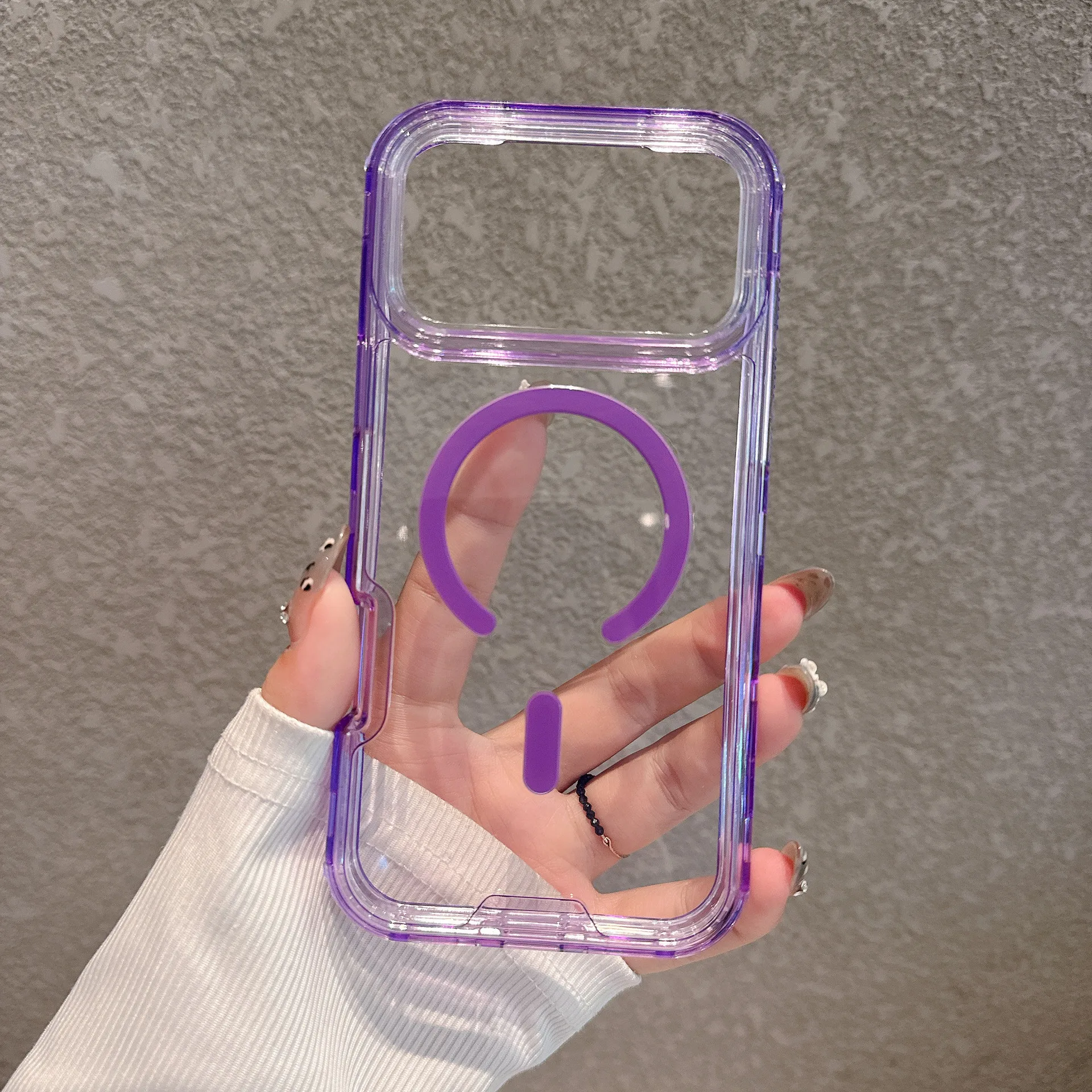 Capa Para Celular (roxa, Iphone 12 Pro Max), Compatível Com Encaixe Magnético Magsafe, Proteção Contra Impactos.