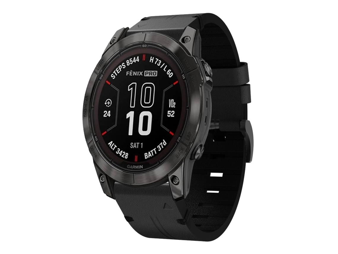 Bracelete para Garmin Fenix 7 Pro XIAOMOYU em Couro com Fivela de Aço (22mm) Preto