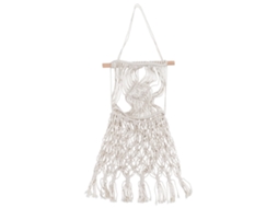 Tapeçaria Baok tecida à mão com franjas para pendurar, ideal para decoração de quartos e residências.
