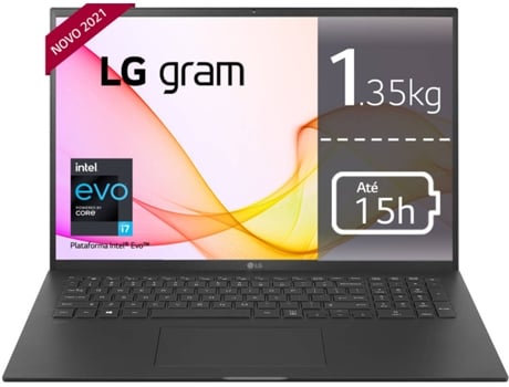 Portátil LG Gram 17Z90P-G.AP78P (17'' - Intel Core i7-1165G7 - RAM: 16 GB - 1 TB SSD - Intel Iris XE Graphics)