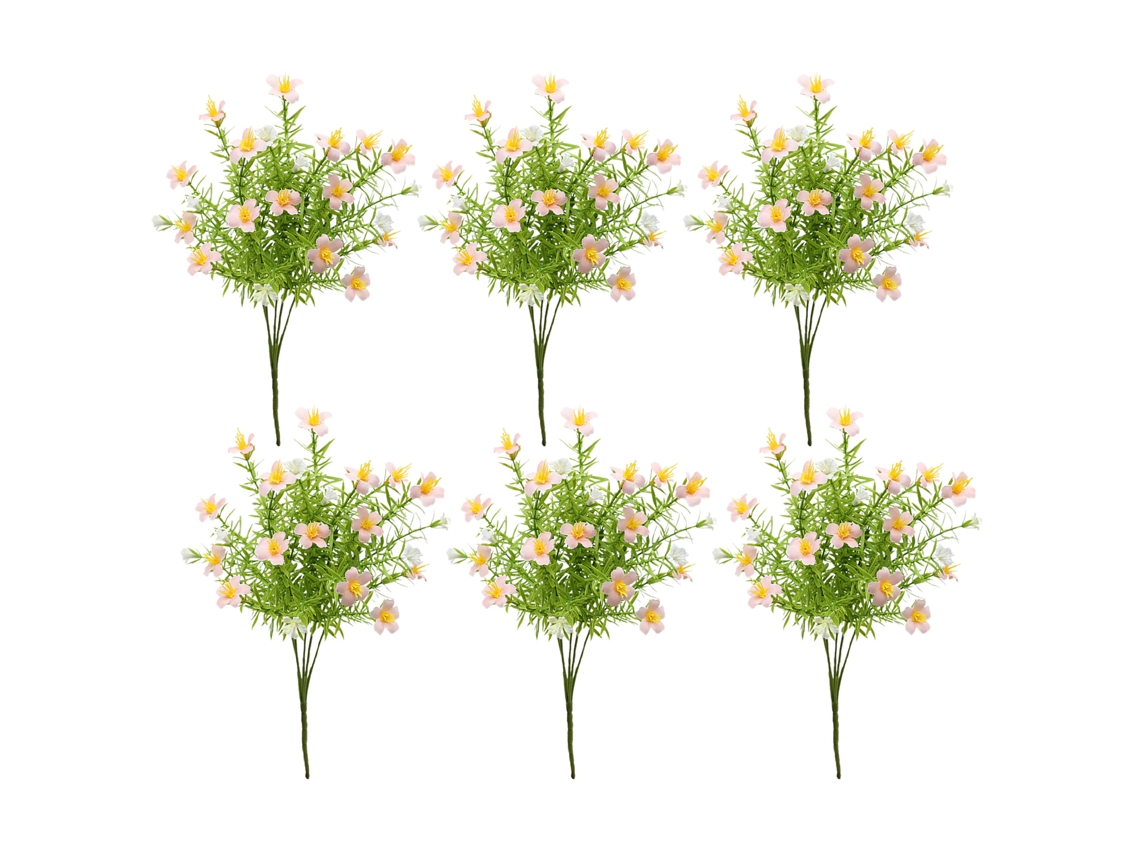 Conjunto de 6 flores artificiais little daisy pink para decoração LAXISCREED