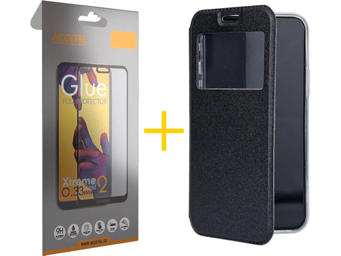 Kit Capa e Película Xiaomi Mi Note 10 Pro SKYHE Full Gandy Flip (Preto)
