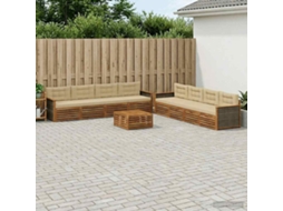 Vidaxl Conjunto De Sofás Para Exterior 9 Unid. Natural E Bege