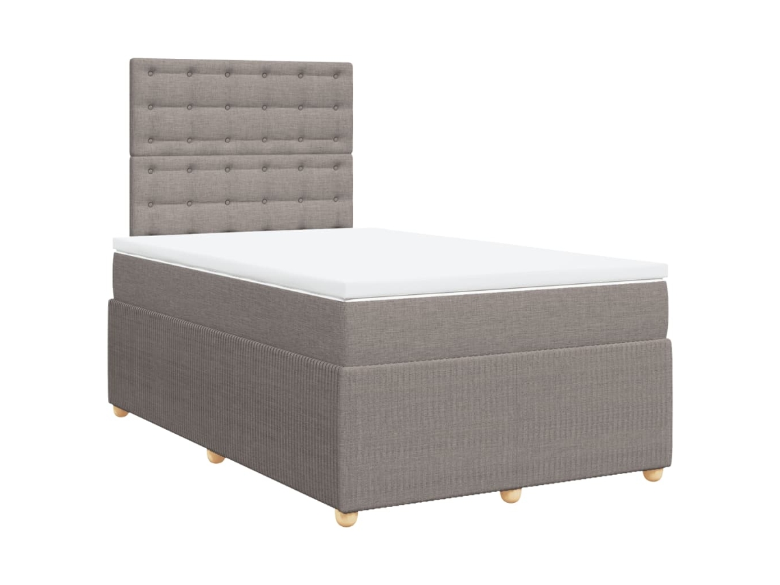 Box Spring Bed, Box Spring Beds Vidaxl Cinzento-acastanhado Tecido (120 X 190 Cm)