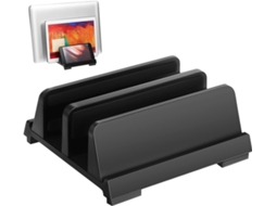 Suporte Vertical Ajustável Para Laptop Com Dois Compartimentos, Organizador De Mesa Para Computador E Tablet Suporte Vertical Ajustável Gokoco