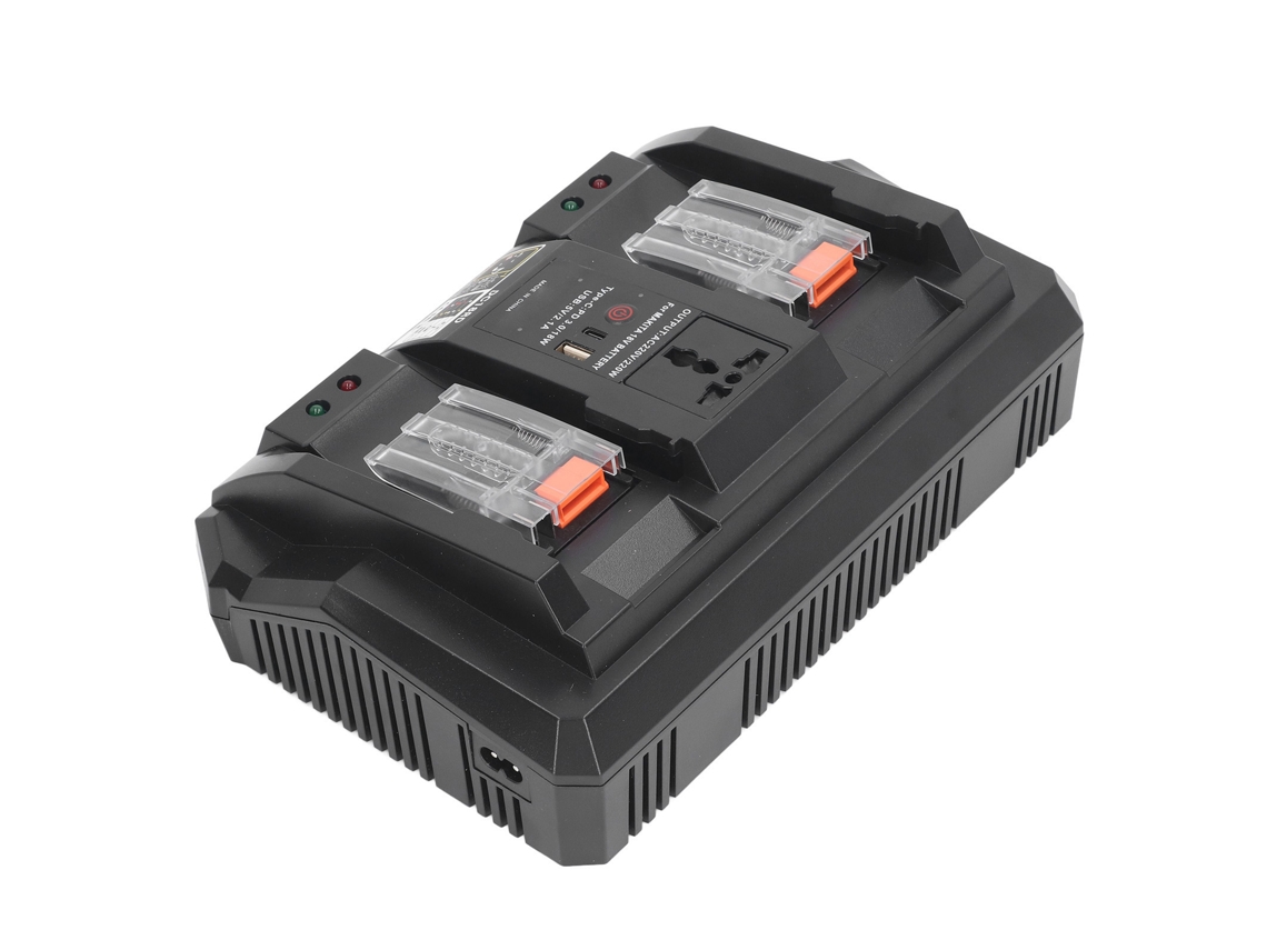 Carregador De Bateria Dual-port Laxiscreed Até 18v Com Luz Led E Inversor 220w