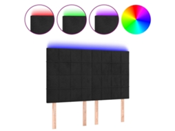 Led Headboard, Led Headboards Vidaxl Preto Veludo (144 X 5 X 118/128 Cm)